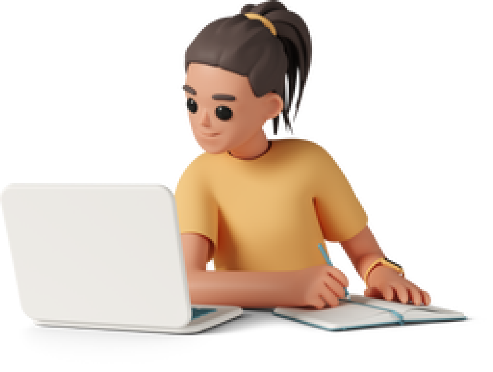 3d-young-woman-looking-at-laptop